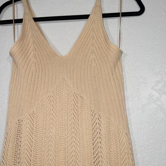 New Freshman 1996‎ Beige Crochet Maxi Dress Size Large - Picture 2 of 8